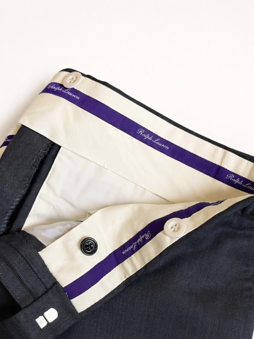 Ralph Lauren Purple Label Men’s Gray Wool Dress Trousers Hand Tailored 39x30 - Picture 14 of 14